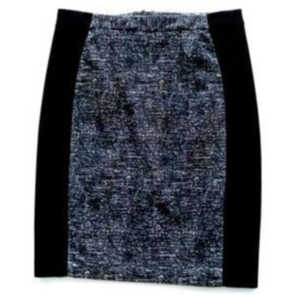 H&M Black and White Color Block Pencil Skirt Size 8 - Picture 1 of 9